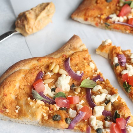 All your favorite Mediterranean toppings onto one pizza