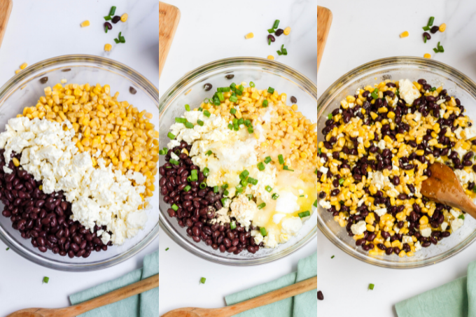 Process steps for Corn Salad Dip