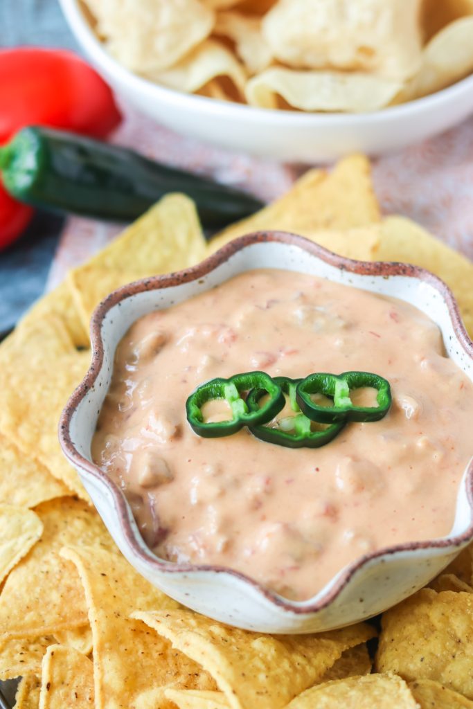 Easy Queso made in the slow cooker.