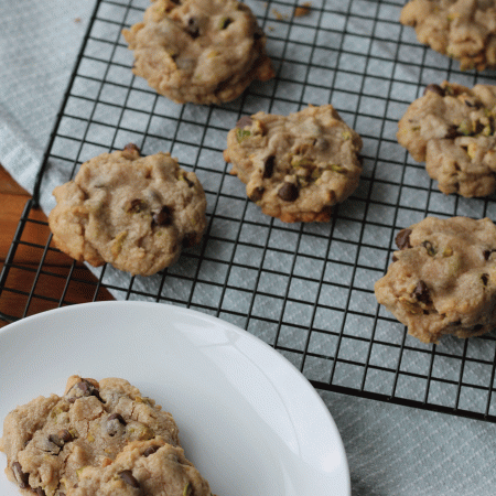 Brown Butter Pistachio and Chocolate Chip Cookies