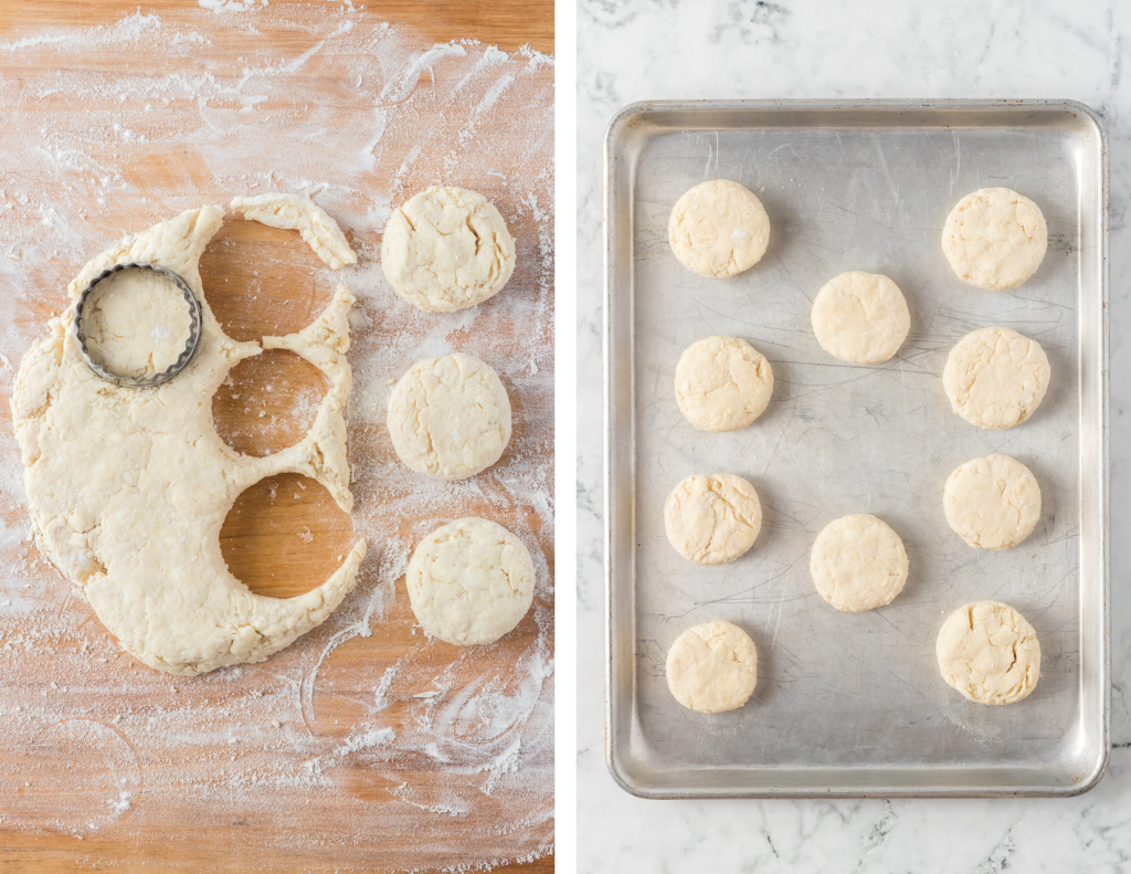 Second et of process photos for Homemade Buttermilk Biscuits.