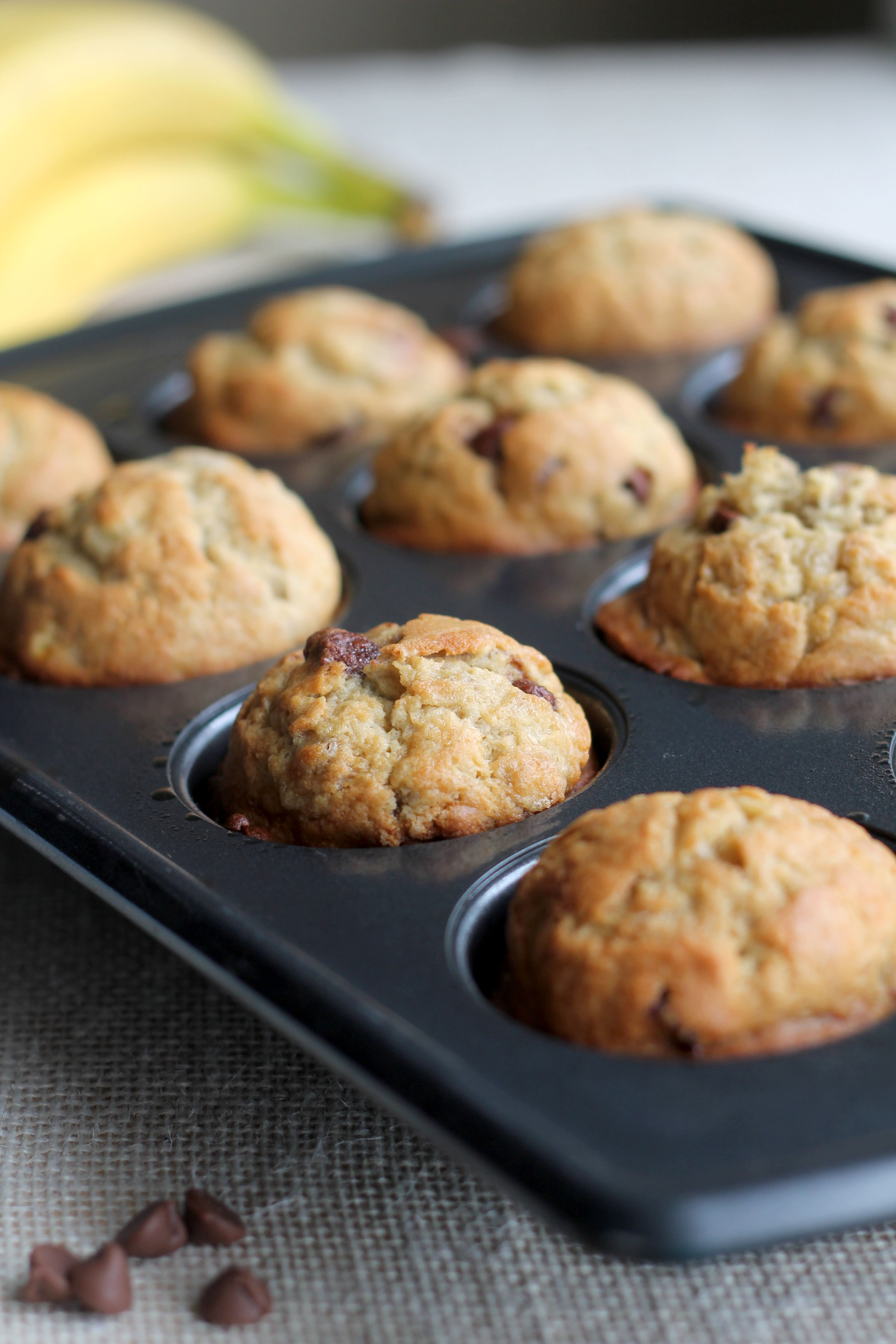 Tired of just making banana bread with those ripe bananas? Make these Banana Chocolate Chip Muffins instead!