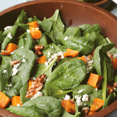 Spinach Salad with Sweet Potatoes