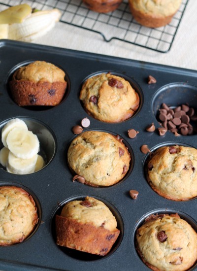 These are the Best Banana Chocolate Chip Muffins you will ever have