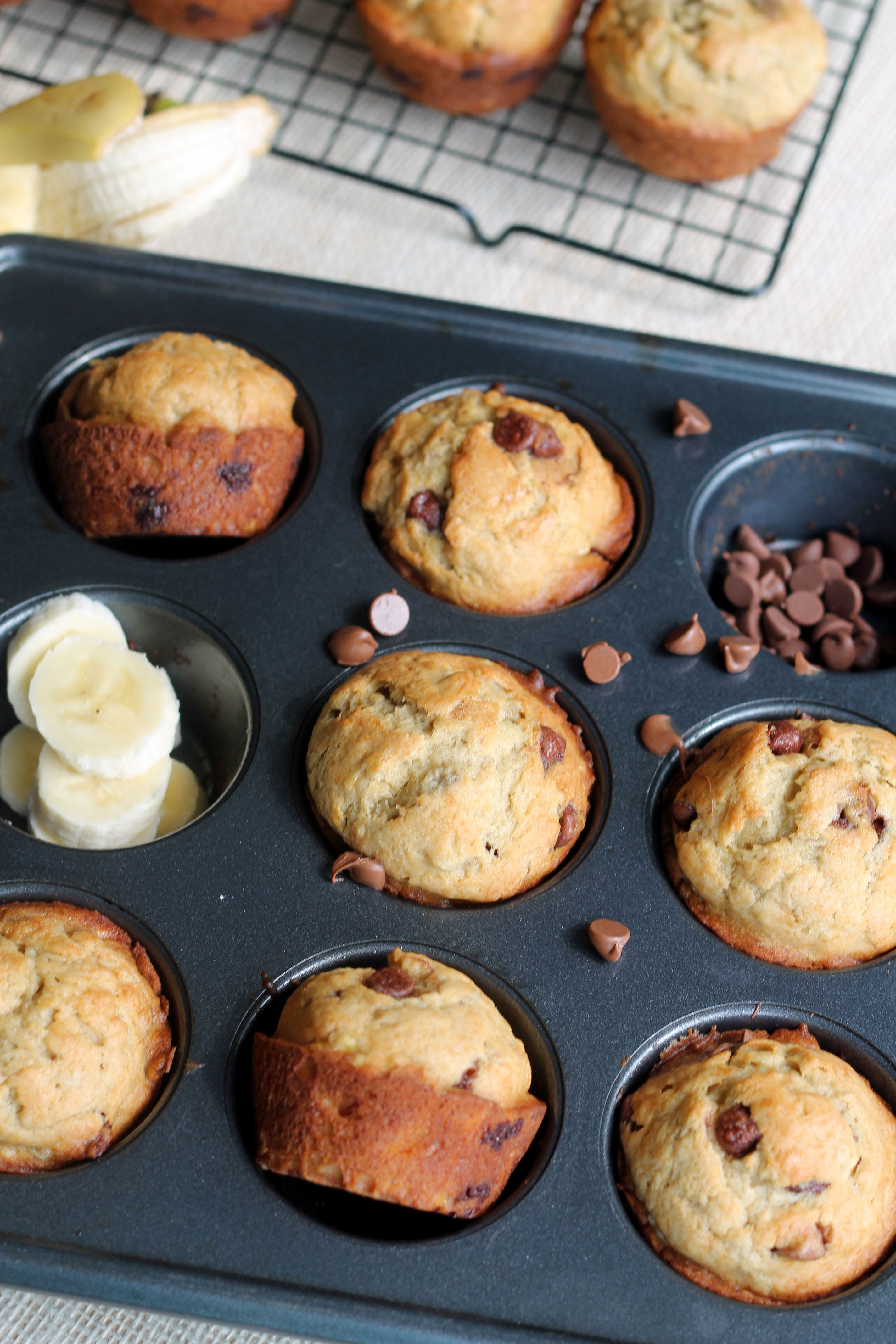 These are the Best Banana Chocolate Chip Muffins you will ever have