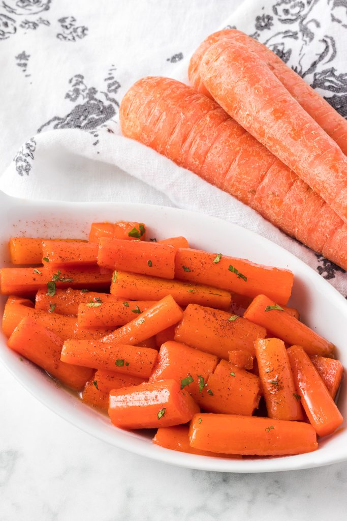 Cooked Carrots with brown sugar and butter.