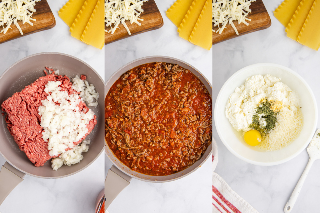 First set of process photos for Classic Lasagna.