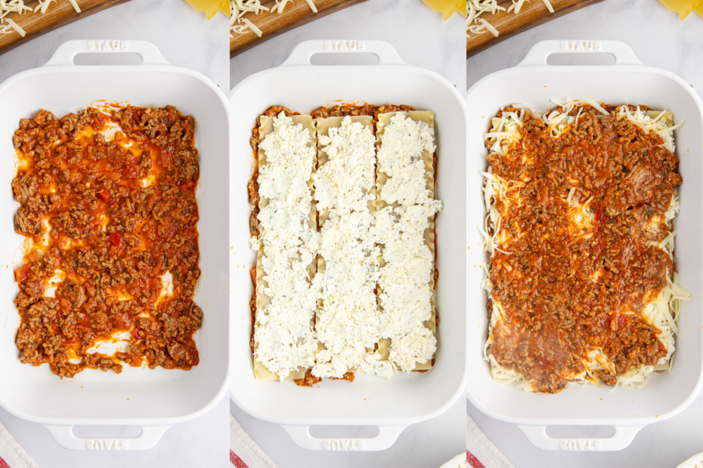 Second set of process photos for Classic Lasagna.