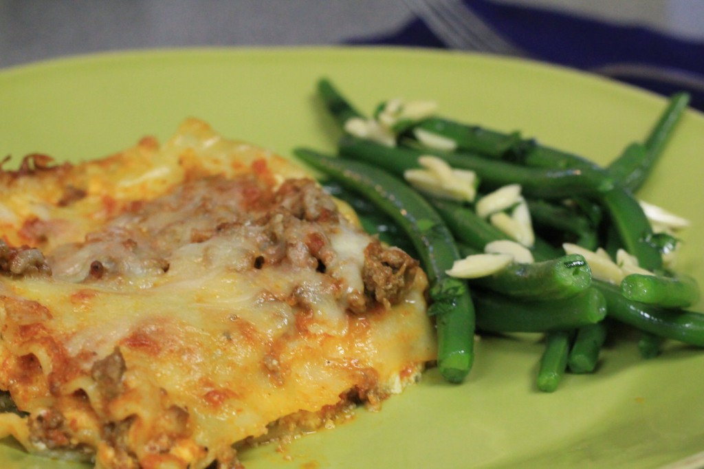 Lasagna & Green Beans