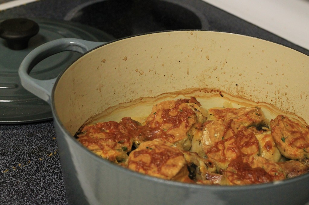 Chicken Casserole with Cheesy Herb Dumplings