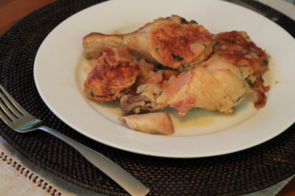 Chicken Casserole with Cheesy Herb Dumplings