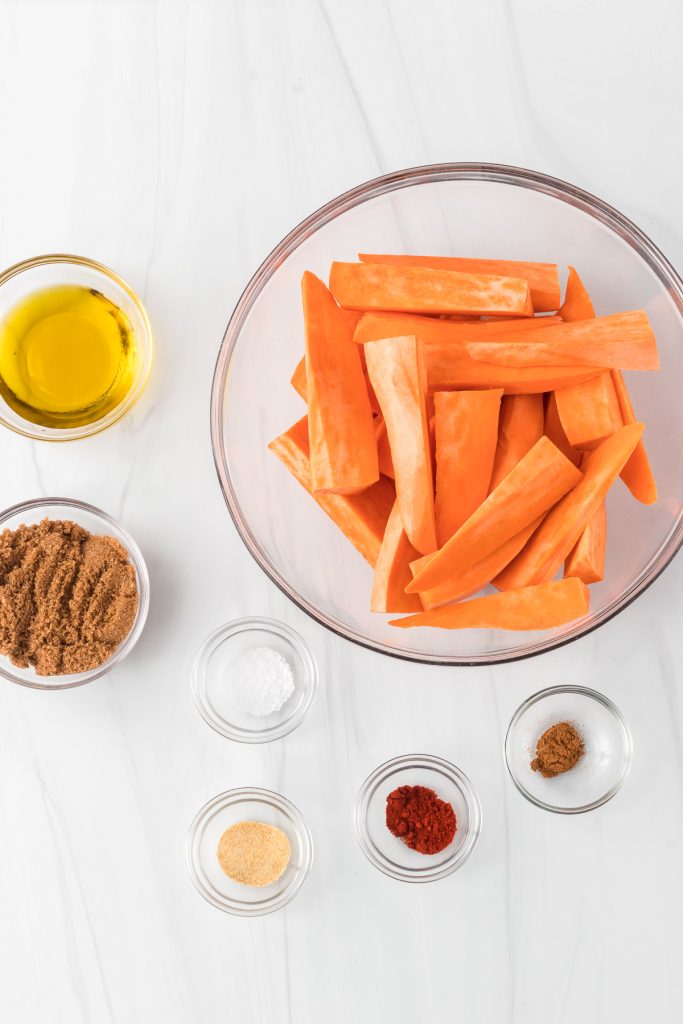 Ingredients for Baked Sweet Potato Wedges