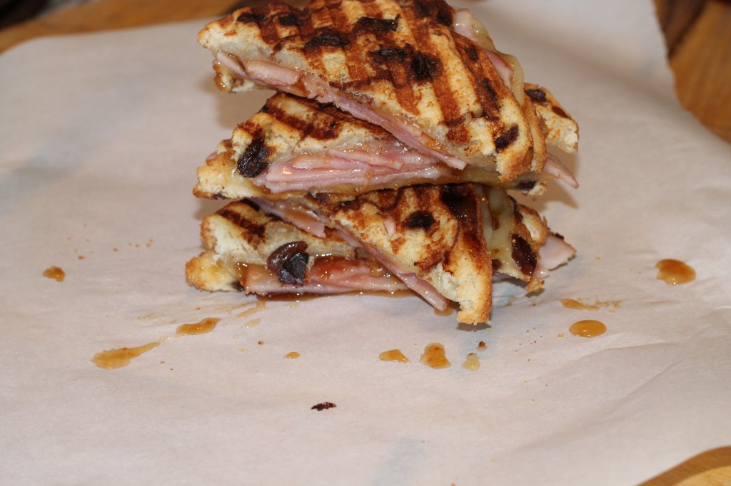 Honey Smoked Ham with Fig Spread Grilled Cheese