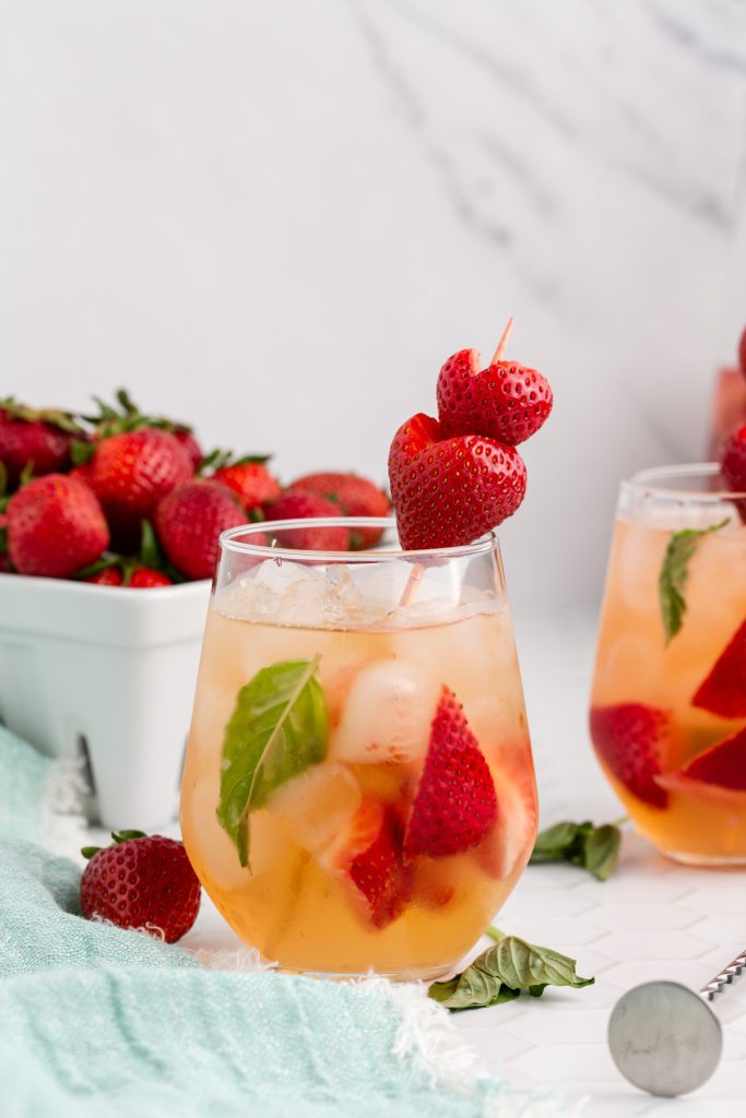 A glass of Strawberry Sangria