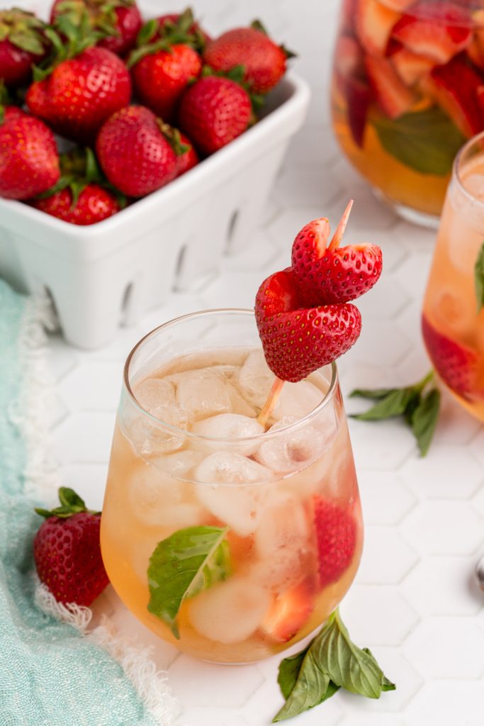 Strawberries in Basil Sangria