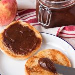 English muffin and homemade apple butter.