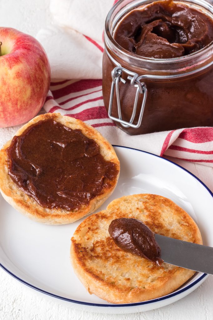 English muffin and homemade apple butter.
