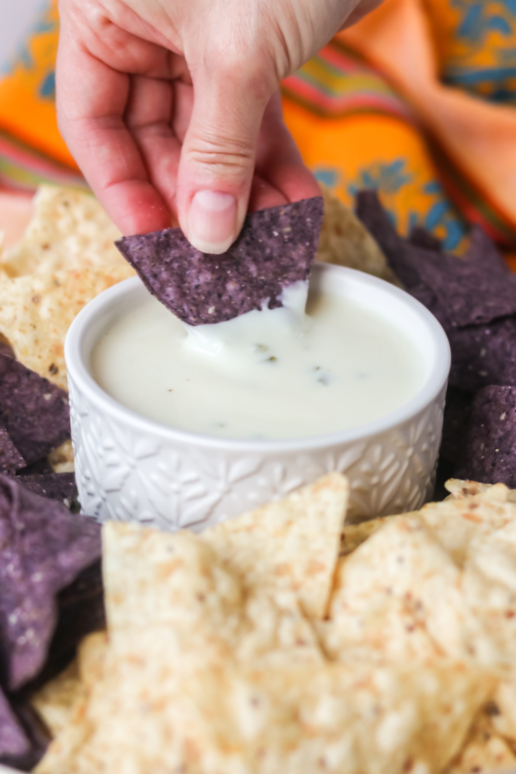 chips and white queso