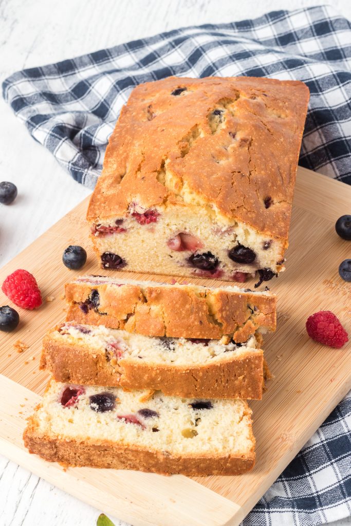 Berry Bread made with fresh berries.