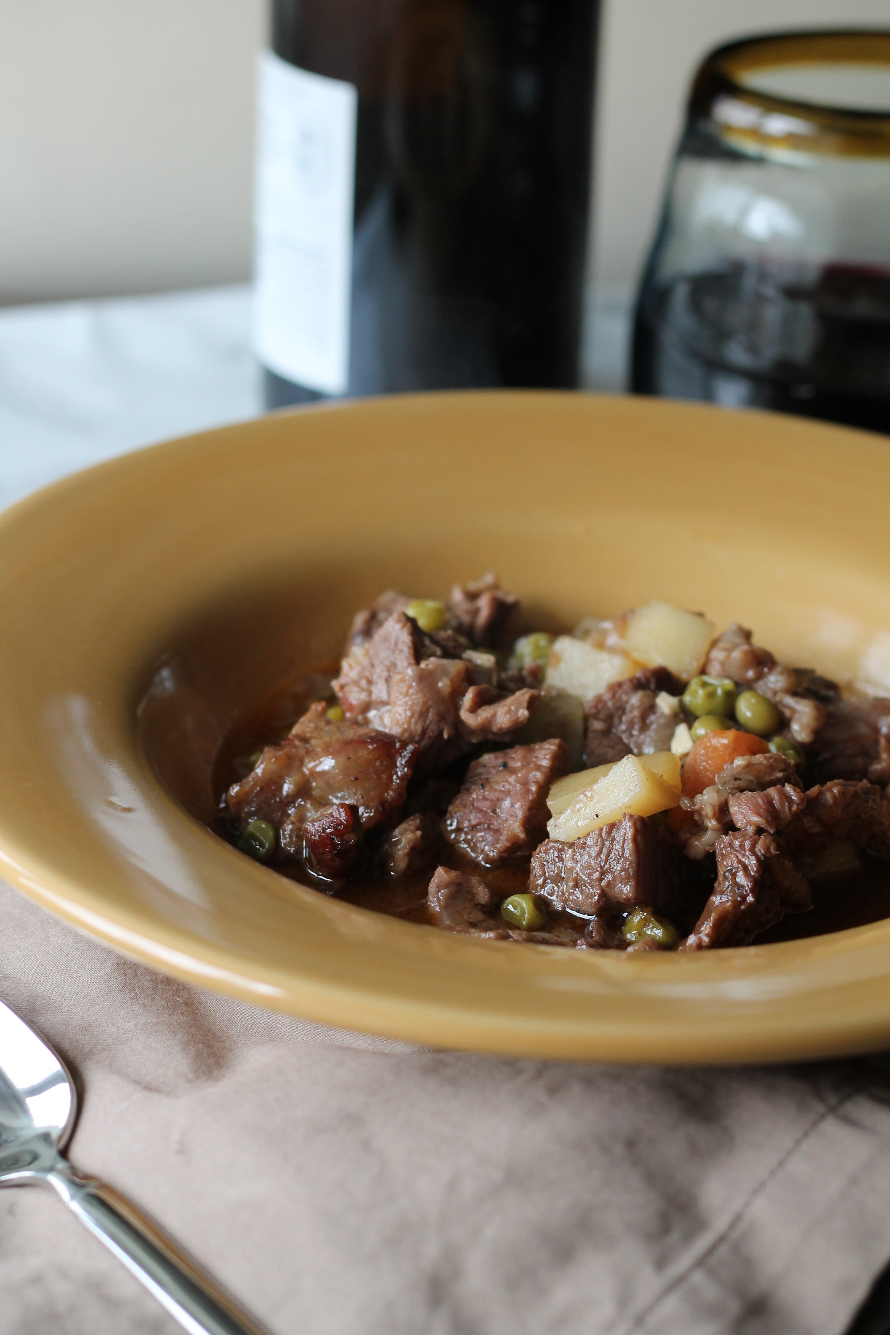 No better way to warm up this fall than with this Beef Stew. It's full of tender meat, carrots, peas and potatoes.