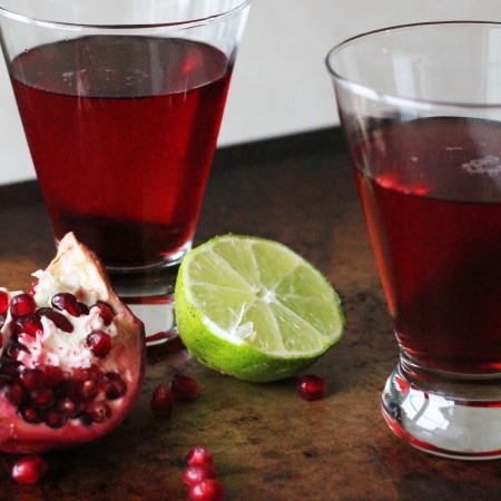 A festive and winter cocktail - Pomegranate Lime Martini