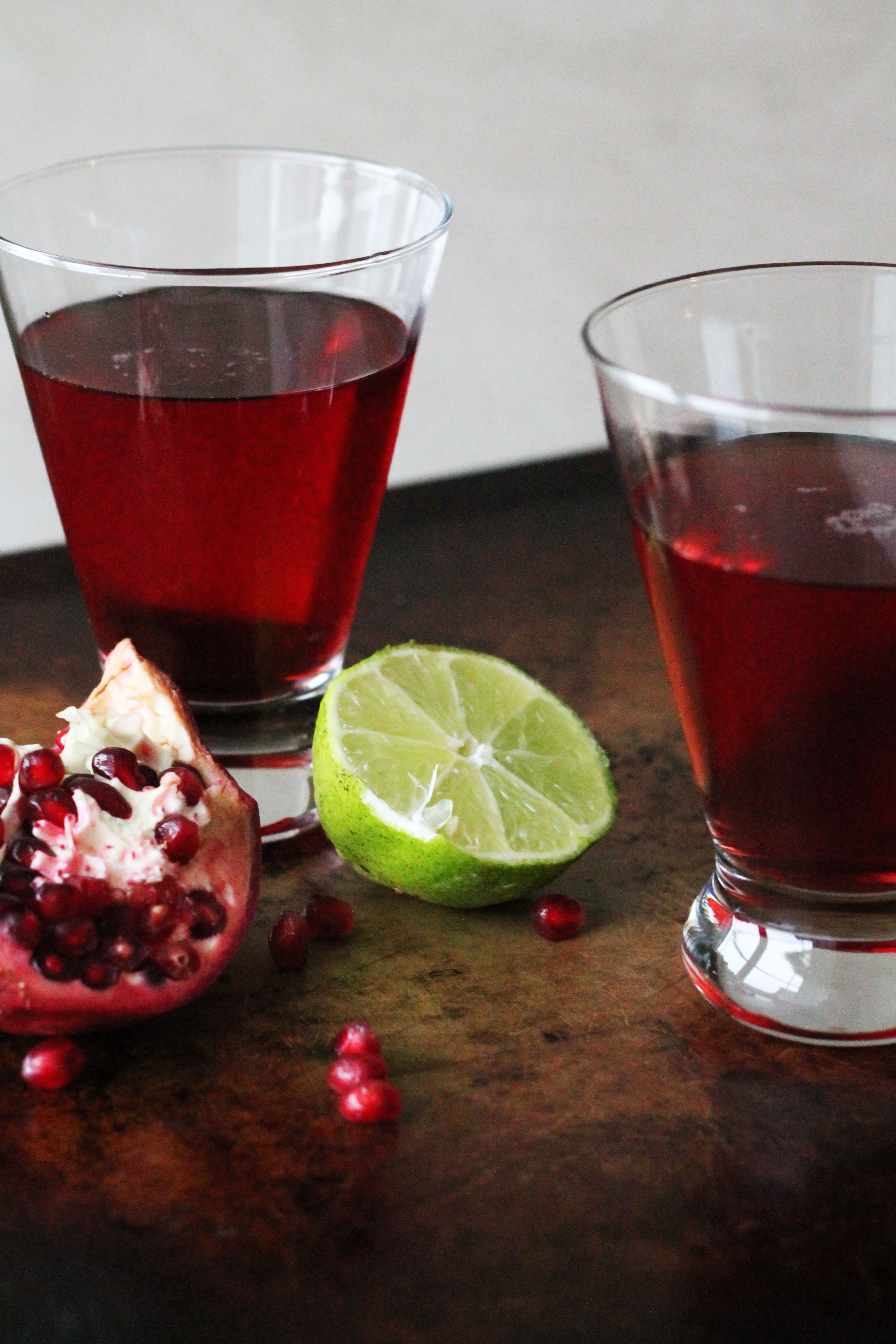 A festive and winter cocktail - Pomegranate Lime Martini