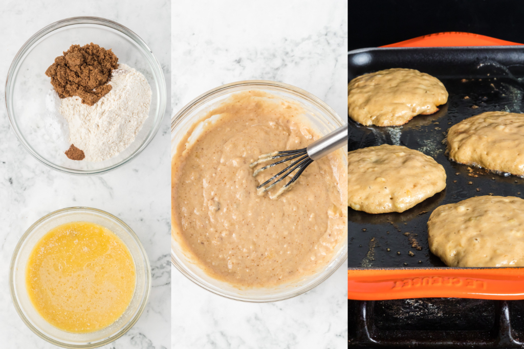 Banana Pancakes Process Photos