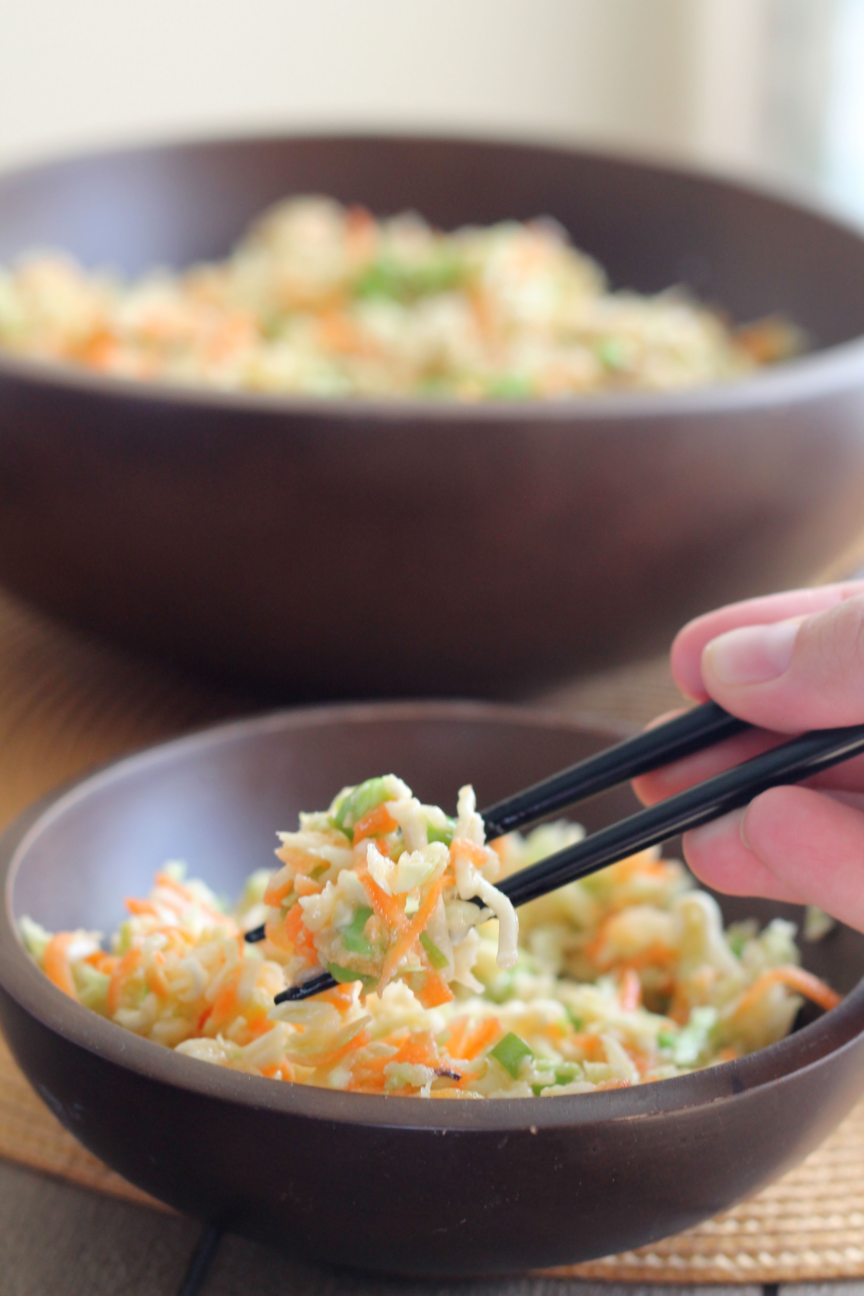 Easy Asian Slaw - Perfect for potlucks, or a quick weeknight dinner. Satisfying side dish all on its own 