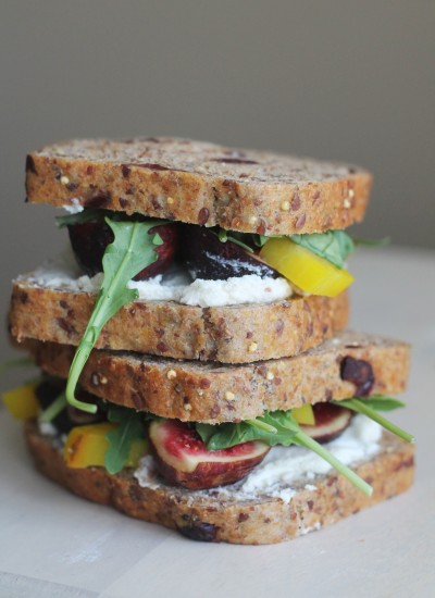 This Beet, Fig, Goat Cheese Sandwich will become your favorite go to lunch!