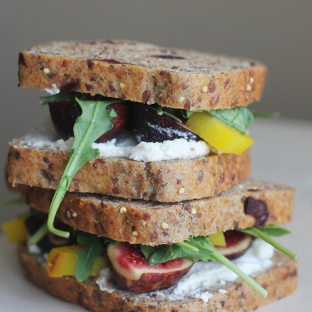 This Beet, Fig, Goat Cheese Sandwich will become your favorite go to lunch!