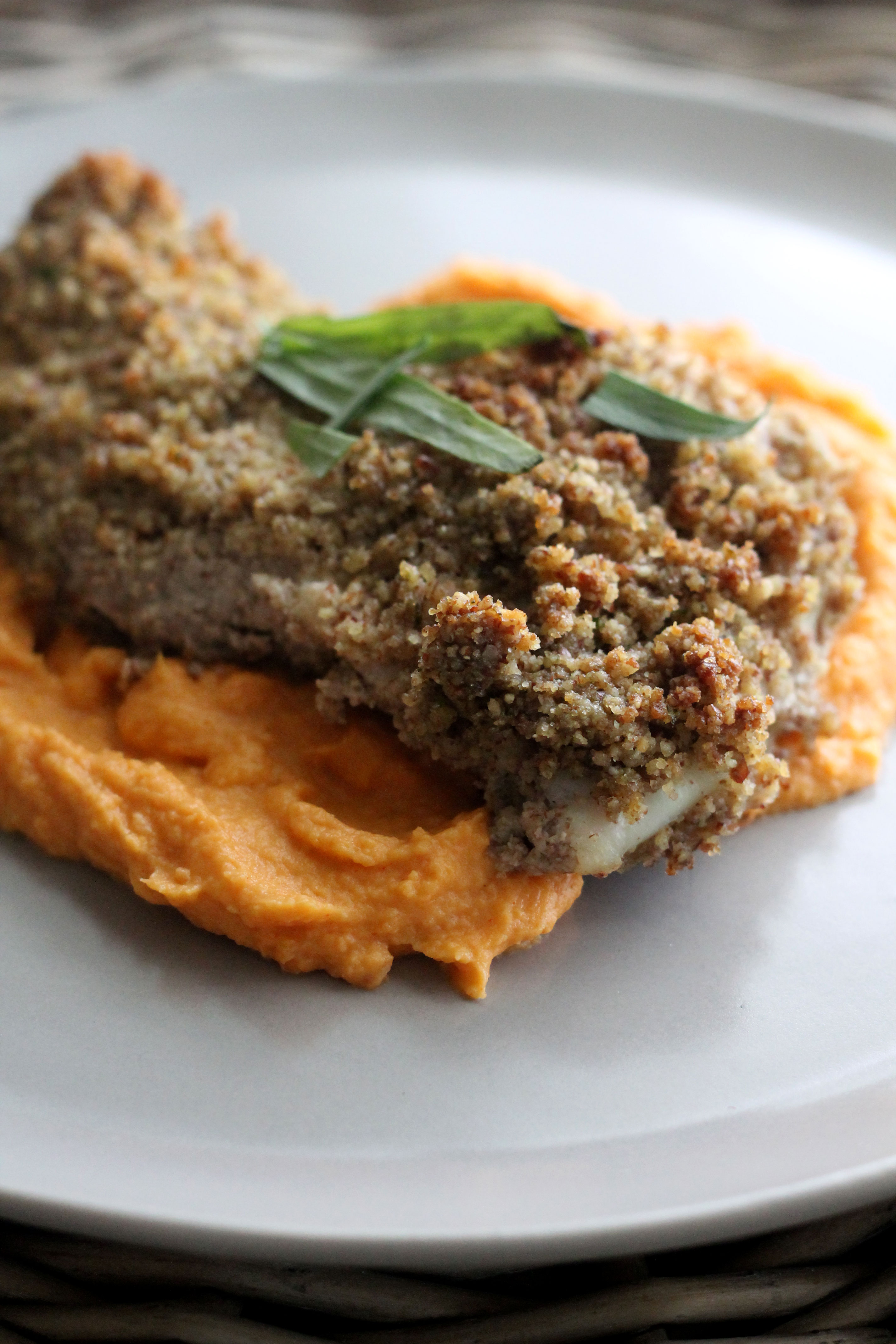Family and Friends will be impressed with this Pecan Crusted Snapper and Sweet Potato Puree