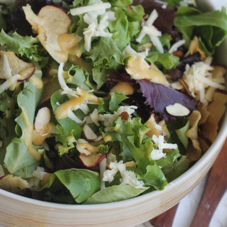 Apple Chip, Cheddar, and Almond Salad