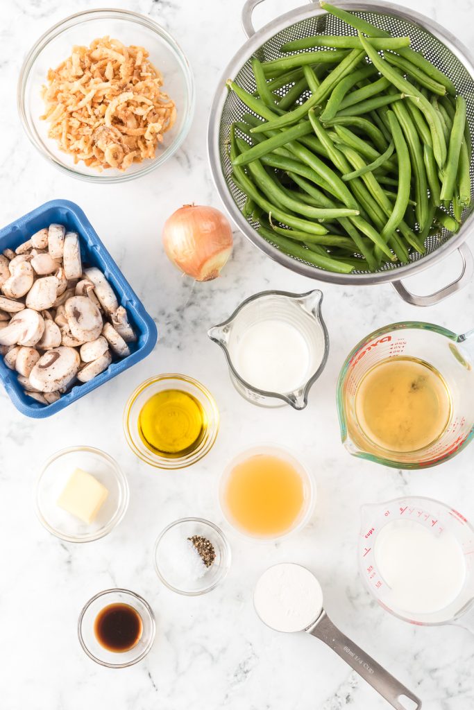 Green Bean Casserole ingredients.