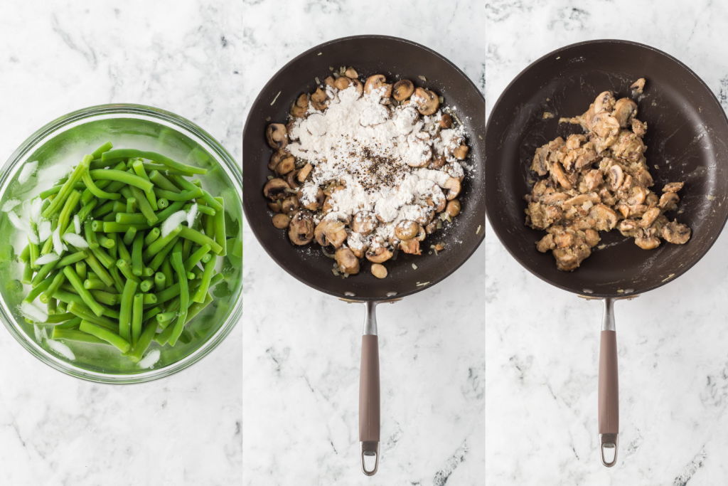 First set of Green Bean Casserole process photos.