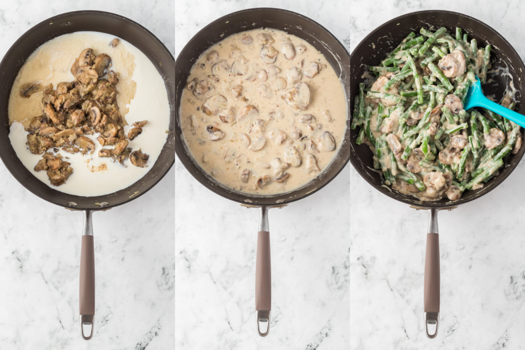 Second set of Green Bean Casserole process photos.