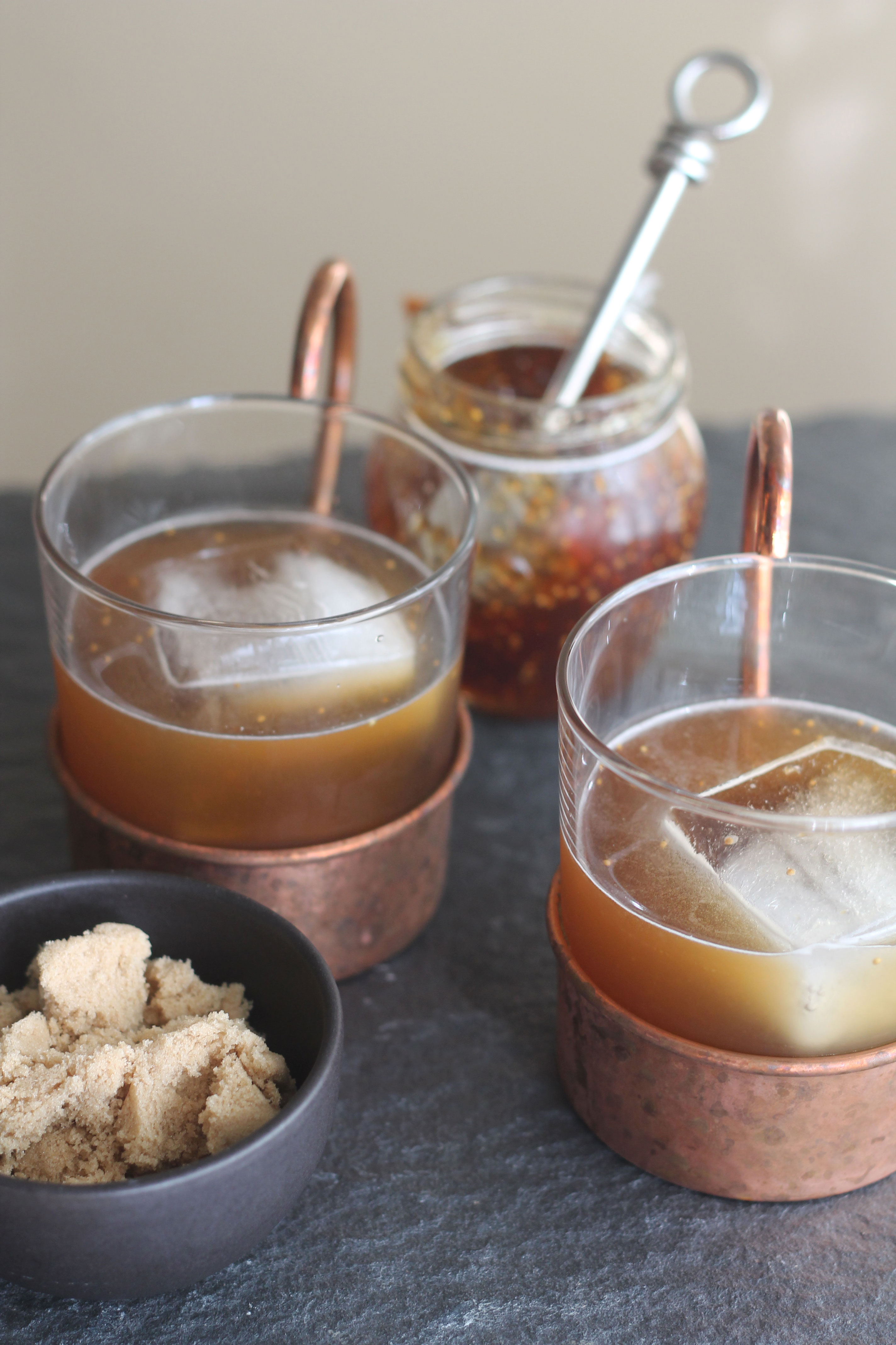 Brown Sugar Bourbon Cocktail - bourbon, brown sugar simple syrup and fig preserves - this will be your new favorite drink!
