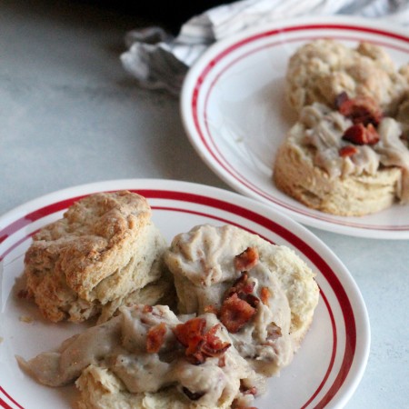 Maple Bacon Gravy and Homemade Buttermilk Biscuits you can find south of the Mason Dixon Line!