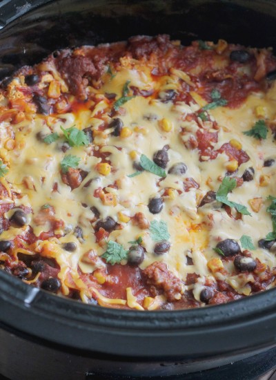 Your favorite lasagna is now made in the slow cooker (and better yet we put a Mexican spin on it).
