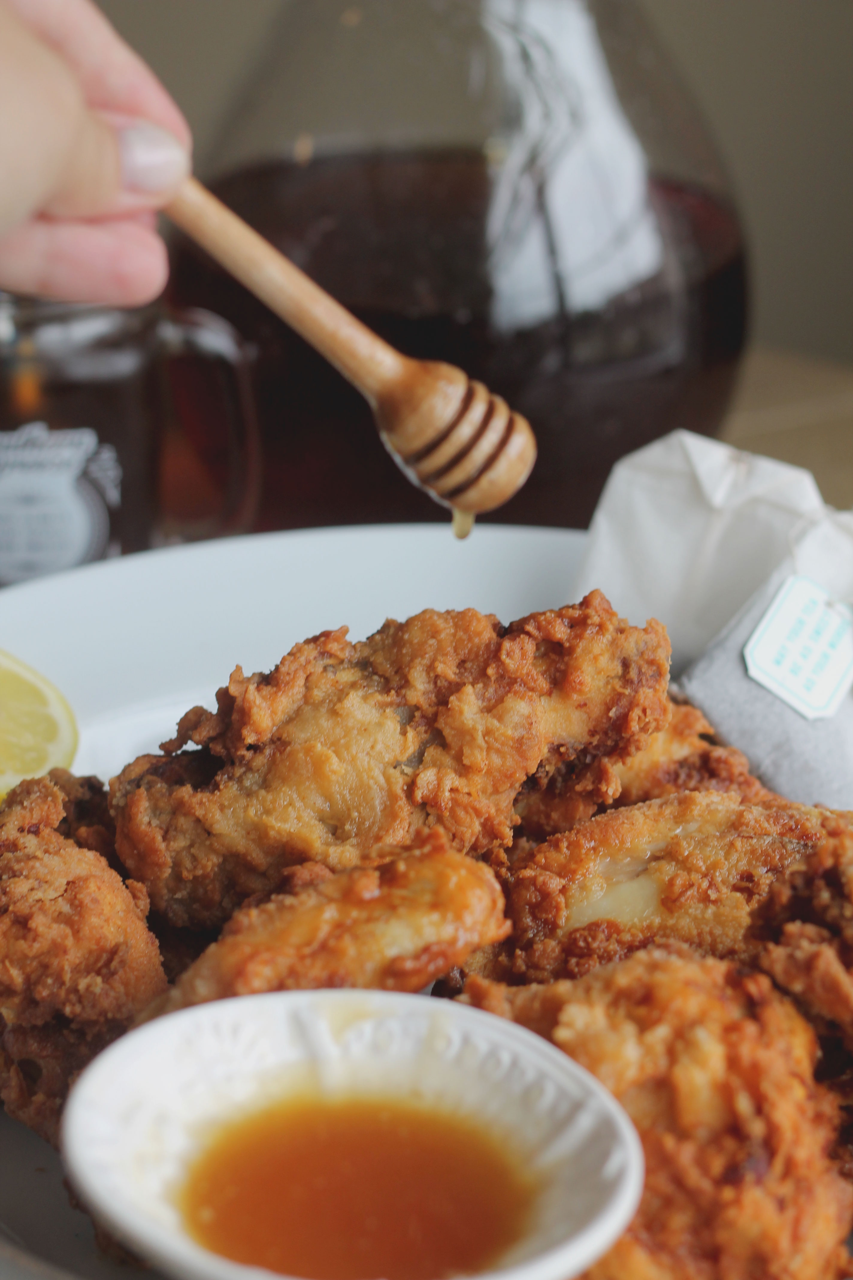 For the tastiest chicken ever brine it in sweet tea then top it with bourbon maple syrup