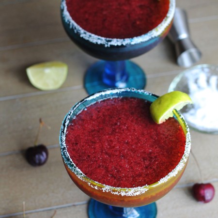 Cool down with these refreshing Frozen Cherry Margaritas