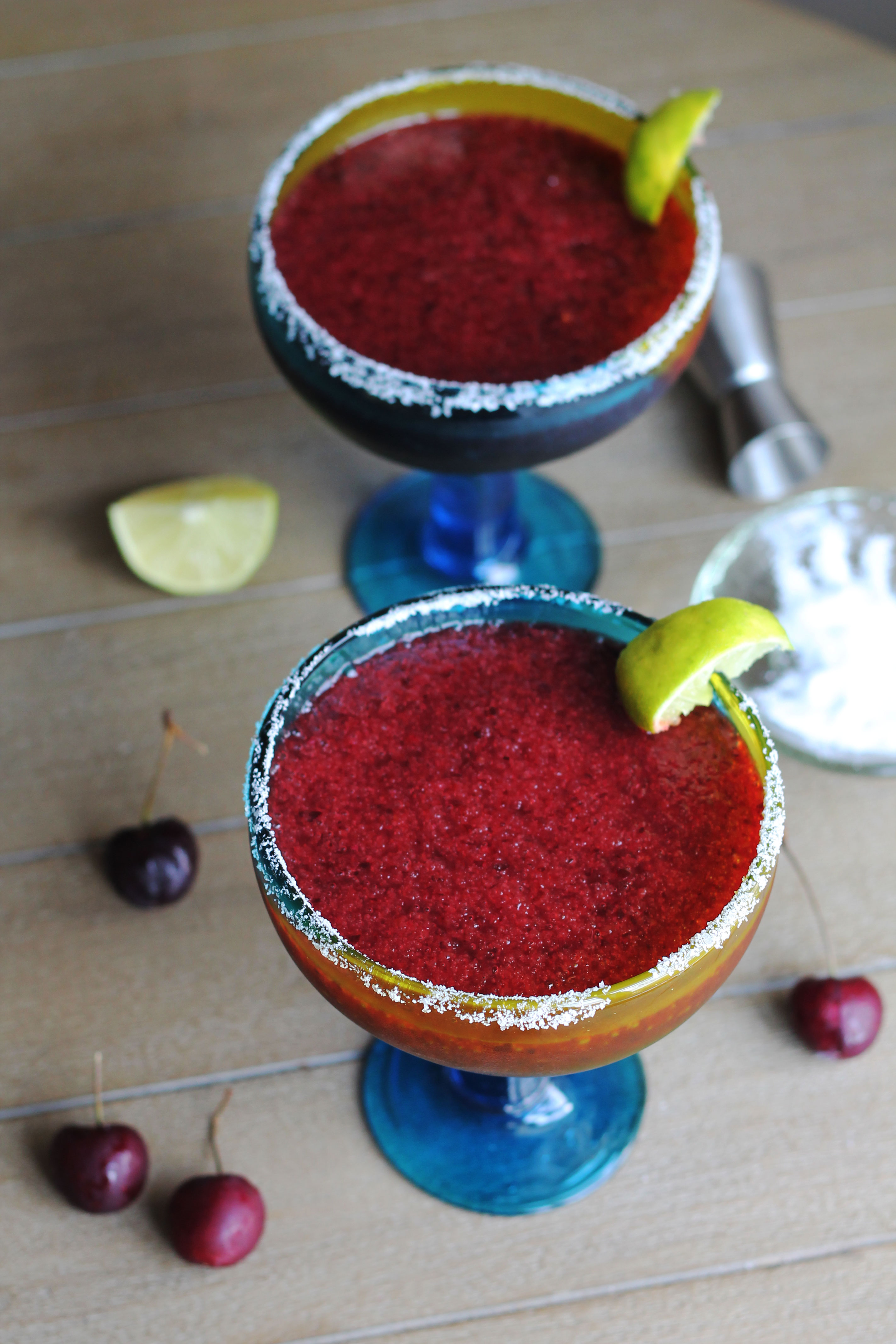 Cool down with these refreshing Frozen Cherry Margaritas