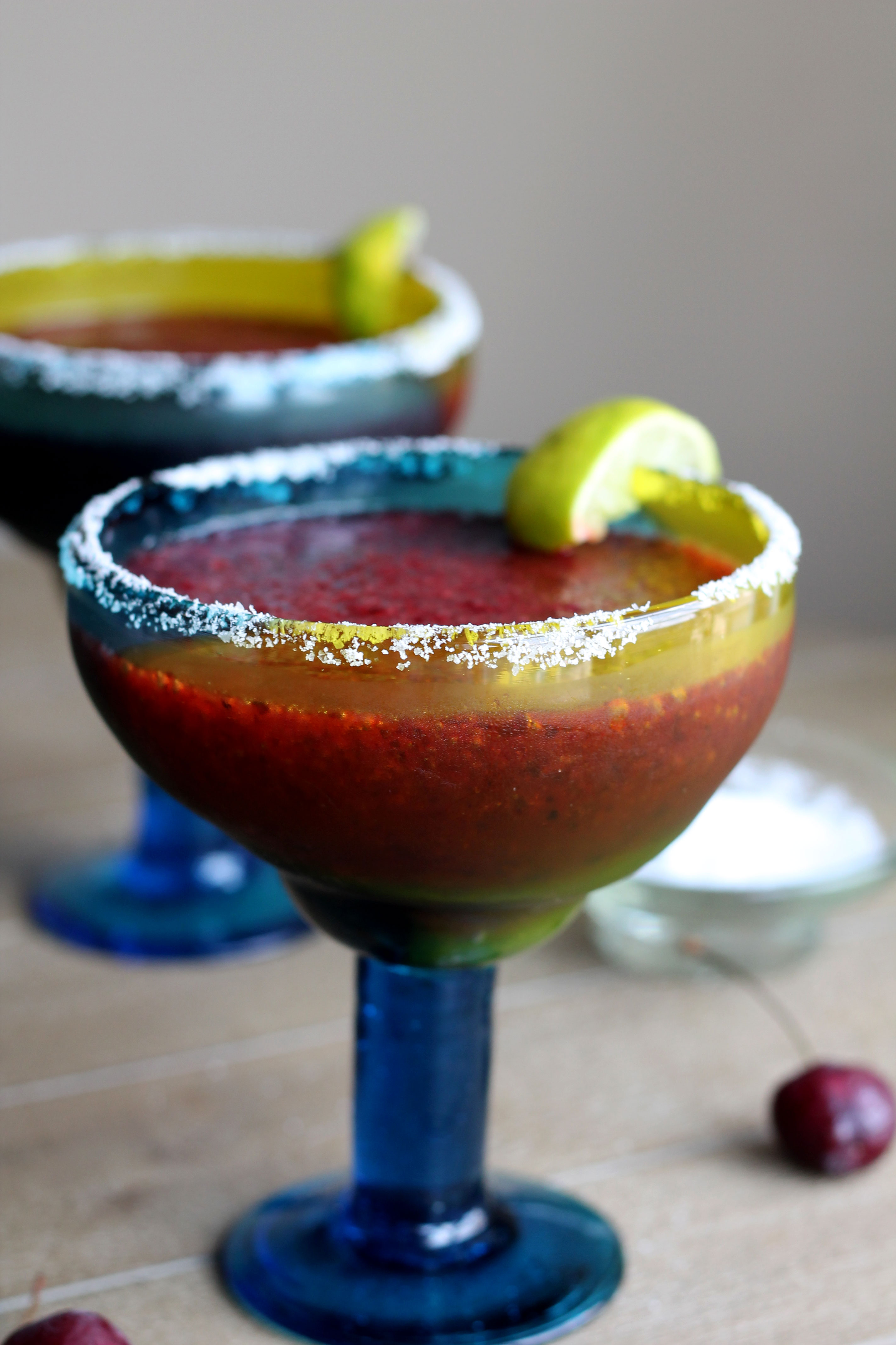 These Frozen Cherry Margaritas are a fun twist on the Classic Margarita