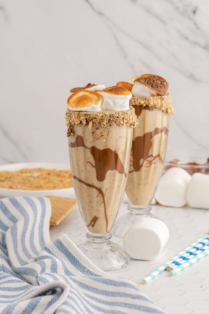 A milkshake made with toasted marshmallows.