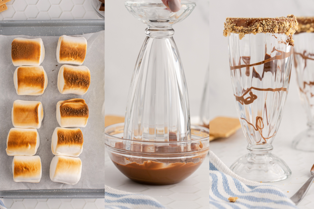 First process photos for S'Mores Milkshakes