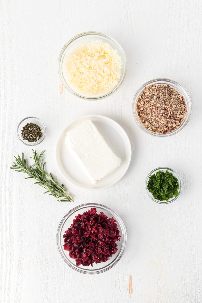 Ingredients for Holiday Cheese Ball.