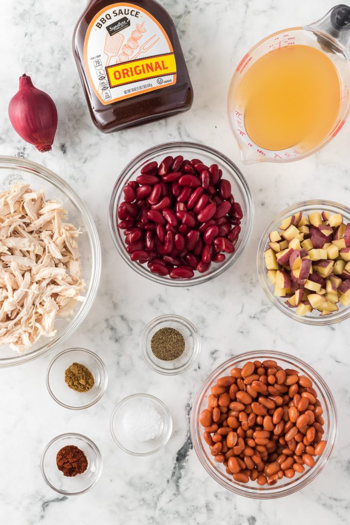 Ingredients for BBQ Chicken Chili.