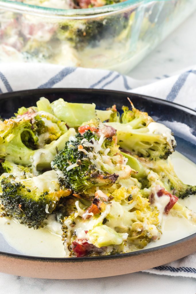 A cheesy broccoli side dish.