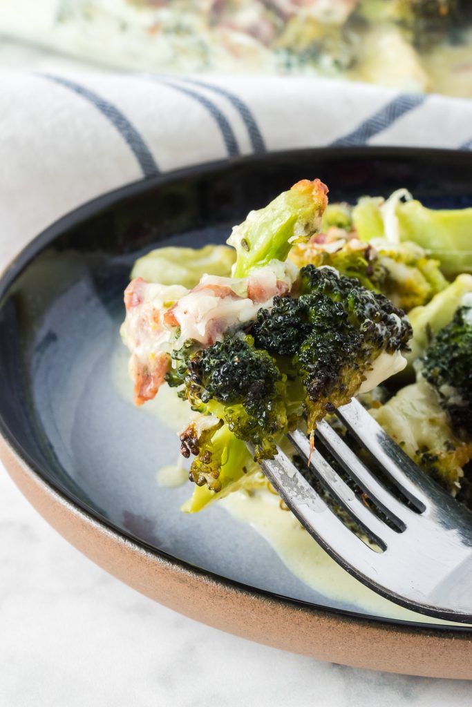 Easy roasted broccoli cheesy side dish.