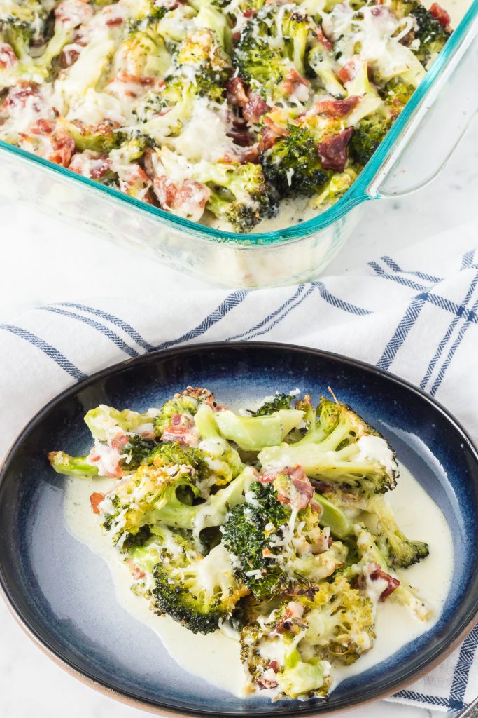 Bacon, cheese, and broccoli make for an easy and tasty side dish.