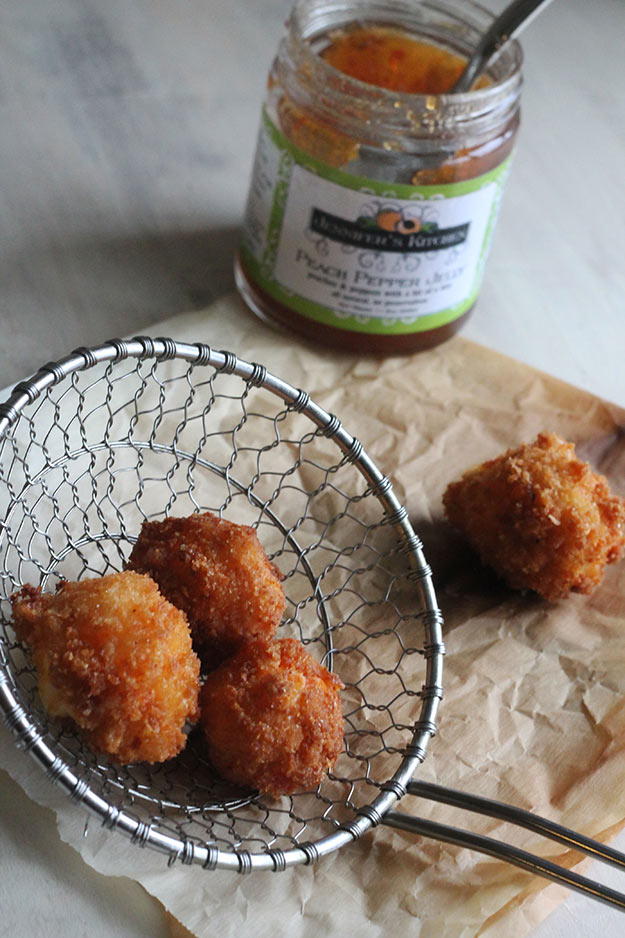 Pimento Cheese Fritters with Pepper Jelly